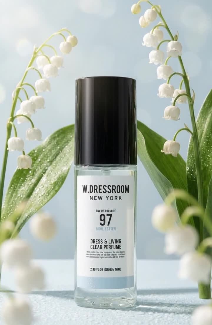 W.DRESSROOM No.97 bottle surrounded by lily-of-the-valley flowers